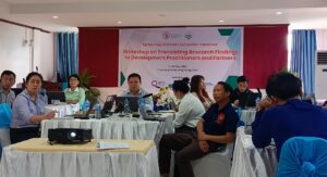 writeshop on "Translating Research Findings to Development Practitioners and Farmers.